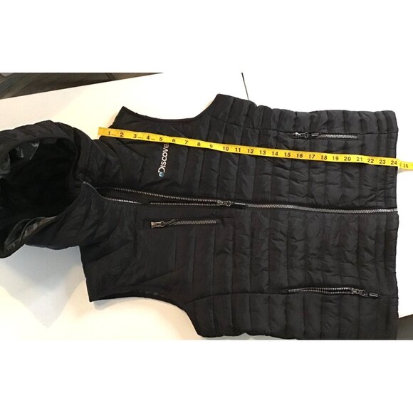 DISCOVERY- WOMEN'S BLACK STORM TECH ZIP-UP VEST WITH HOODIE SIZE MEDIUM - Picture 5 of 7